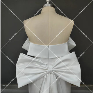 Mini Bridal Dress With Detachable Bow - Diva Melody