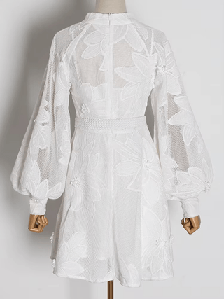 Mini Dress with Lantern Sleeves - Diva Melody