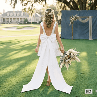 Mini Elegant Backless Bridal Gowns - Diva Melody