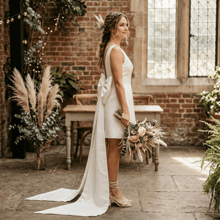 Mini Elegant Backless Bridal Gowns - Diva Melody