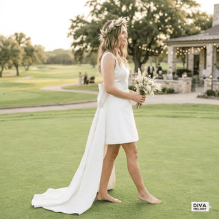 Mini Elegant Backless Bridal Gowns - Diva Melody
