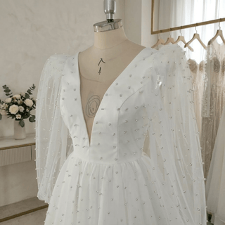 Mini Pearl Bridal Wedding Dress - Diva Melody