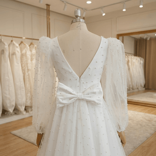 Mini Pearl Bridal Wedding Dress - Diva Melody