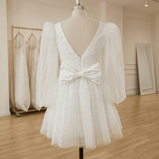 Mini Pearl Bridal Wedding Dress - Diva Melody