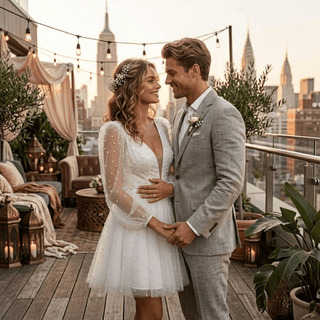 Mini Pearl Bridal Wedding Dress - Diva Melody