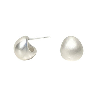 Minimalist Matte Brushed Metal Drop Shaped Earrings - Diva Melody