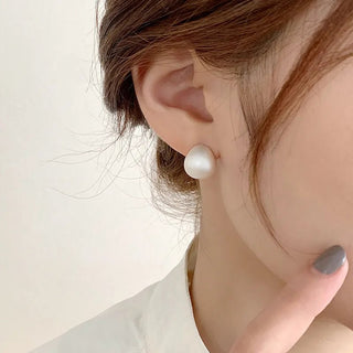 Minimalist Matte Brushed Metal Drop Shaped Earrings - Diva Melody