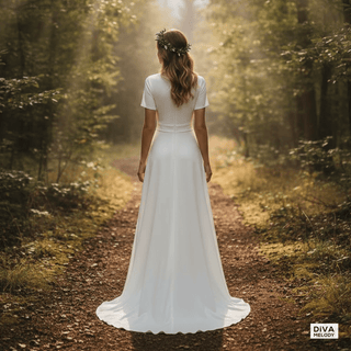 Minimalist Satin Sheath Wedding Dress - Diva Melody