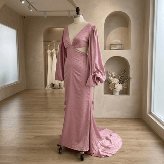 Minimalist Side-Cutout Wedding Dress - Diva Melody
