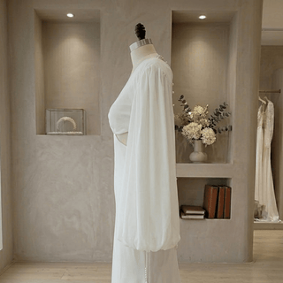Minimalist Side-Cutout Wedding Dress - Diva Melody