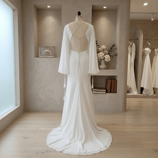 Minimalist Side-Cutout Wedding Dress - Diva Melody
