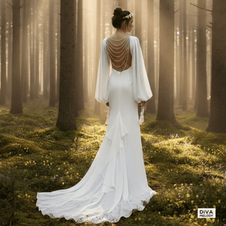 Minimalist Side - Cutout Wedding Dress - Diva Melody