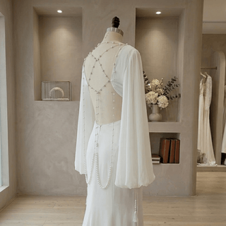 Minimalist Side-Cutout Wedding Dress - Diva Melody