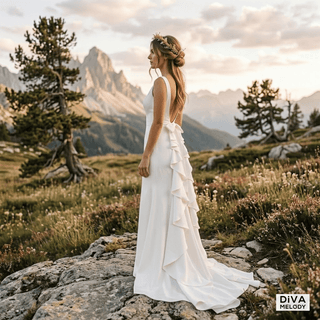 Minimalist Soft Satin Wedding Dress - Diva Melody
