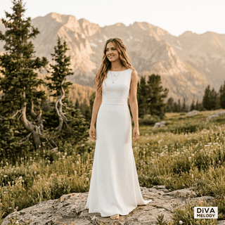 Minimalist Soft Satin Wedding Dress - Diva Melody