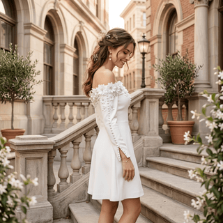 Modest Vintage 3D Floral Mini Dress - Diva Melody
