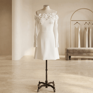 Modest Vintage 3D Floral Mini Dress - Diva Melody