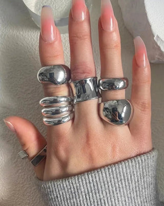 Multilayer Bold Chunky Rings - Diva Melody