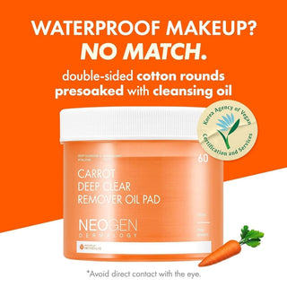 [NeoGen] DERMALOGY CARROT DEEP CLEAR OIL PAD 150ML (60 PADS) - Diva Melody