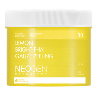 [NeoGen] DERMALOGY LEMON BRIGHT PHA GAUZE PEELING 190ML (30 PADS) - Diva Melody