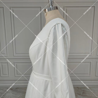 O - Neck Soft Satin A - line Wedding Dress - Diva Melody