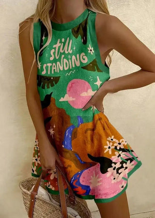 O - Neck Summer Style Sleeveless Beach Dress - Diva Melody