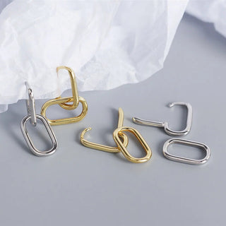 O - shaped Two Oval Hoop Earrings Jewelry Accessories Gift - Diva Melody