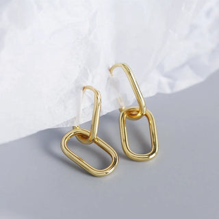 O - shaped Two Oval Hoop Earrings Jewelry Accessories Gift - Diva Melody