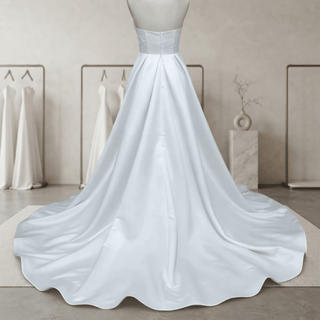 Off Shoulder A Line Wedding Dress - Diva Melody