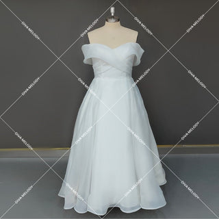 Off Shoulder Criss Cross Wedding Dress - Diva Melody