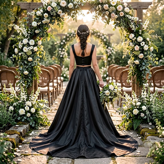 Off-Shoulder High-Low Corset Wedding Dress - Diva Melody