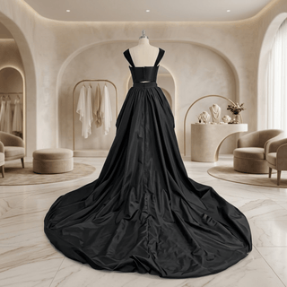 Off-Shoulder High-Low Corset Wedding Dress - Diva Melody