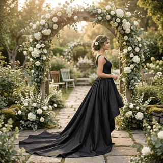 Off-Shoulder High-Low Corset Wedding Dress - Diva Melody
