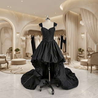 Off-Shoulder High-Low Corset Wedding Dress - Diva Melody