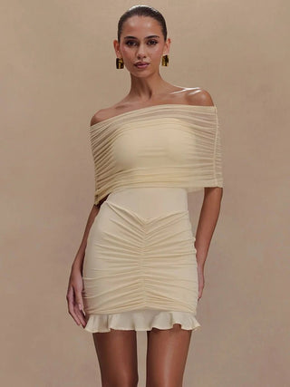 melody off shoulder dress Off-Shoulder Chiffon Dress