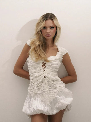 Off - Shoulder Lace - Up Tank Top - Diva Melody