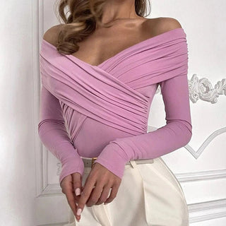 Off Shoulder Long Sleeve Bodysuit - Diva Melody