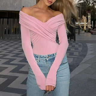 Off Shoulder Long Sleeve Bodysuit - Diva Melody