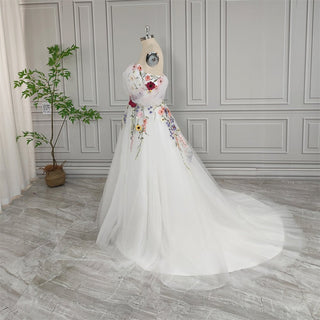 Off Shoulder Tulle Princess Wedding Gown - Diva Melody