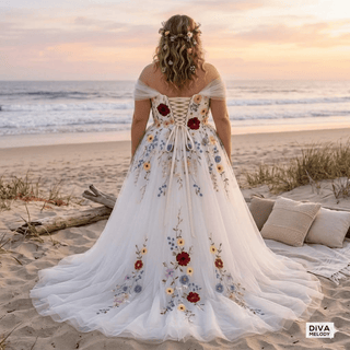 Off Shoulder Tulle Princess Wedding Gowns - Diva Melody