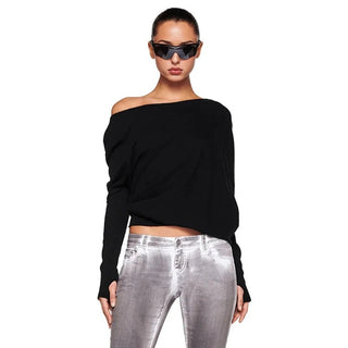 Off The Shoulder Long Sleeve T-shirt - Diva Melody