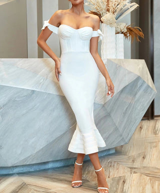 Off the Shoulder Mermaid Club Celebrity Party Dress - Diva Melody