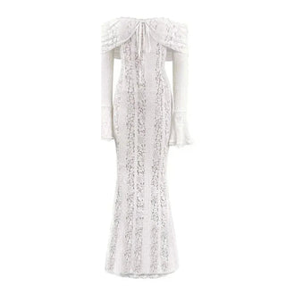 Off‑Shoulder Elegant Lace Bridal Dress - Diva Melody