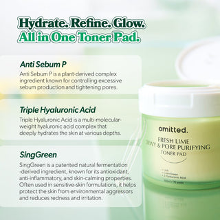 [Omitted] Fresh Lime Dewy & Pore Purifying Toner Pad 70ea(160ml) - Diva Melody
