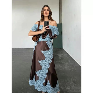 One-Shoulder Lace Midi Dress - Diva Melody