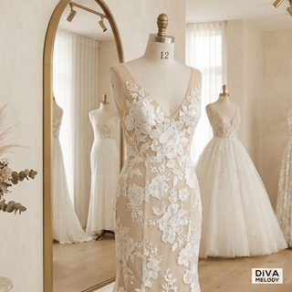 Open Back Beach Bridal Gown - Diva Melody