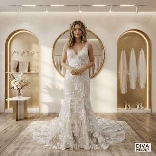 Open Back Beach Bridal Gown - Diva Melody