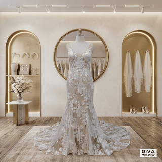 Open Back Beach Bridal Gown - Diva Melody