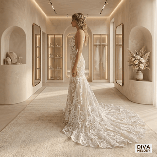 Open Back Beach Bridal Gown - Diva Melody
