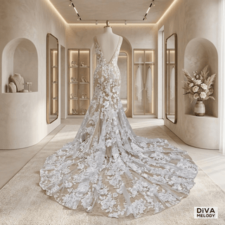 Open Back Beach Bridal Gown - Diva Melody